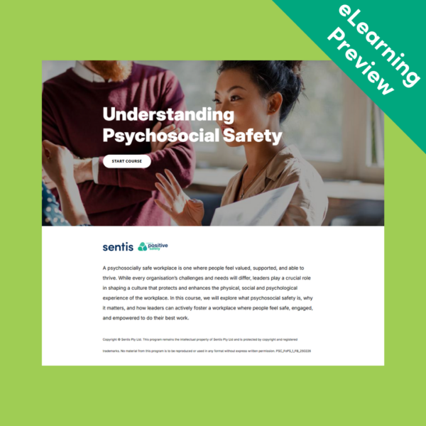 Psychosocial safety training