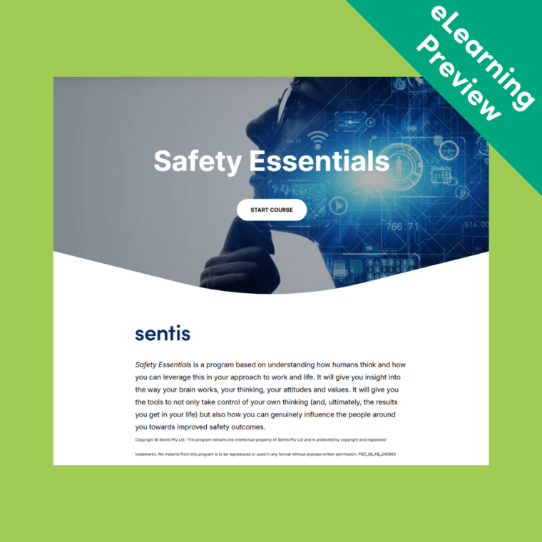 Sentis Safety Message Online Workplace Safety Training - Safety Essentials - Sentis