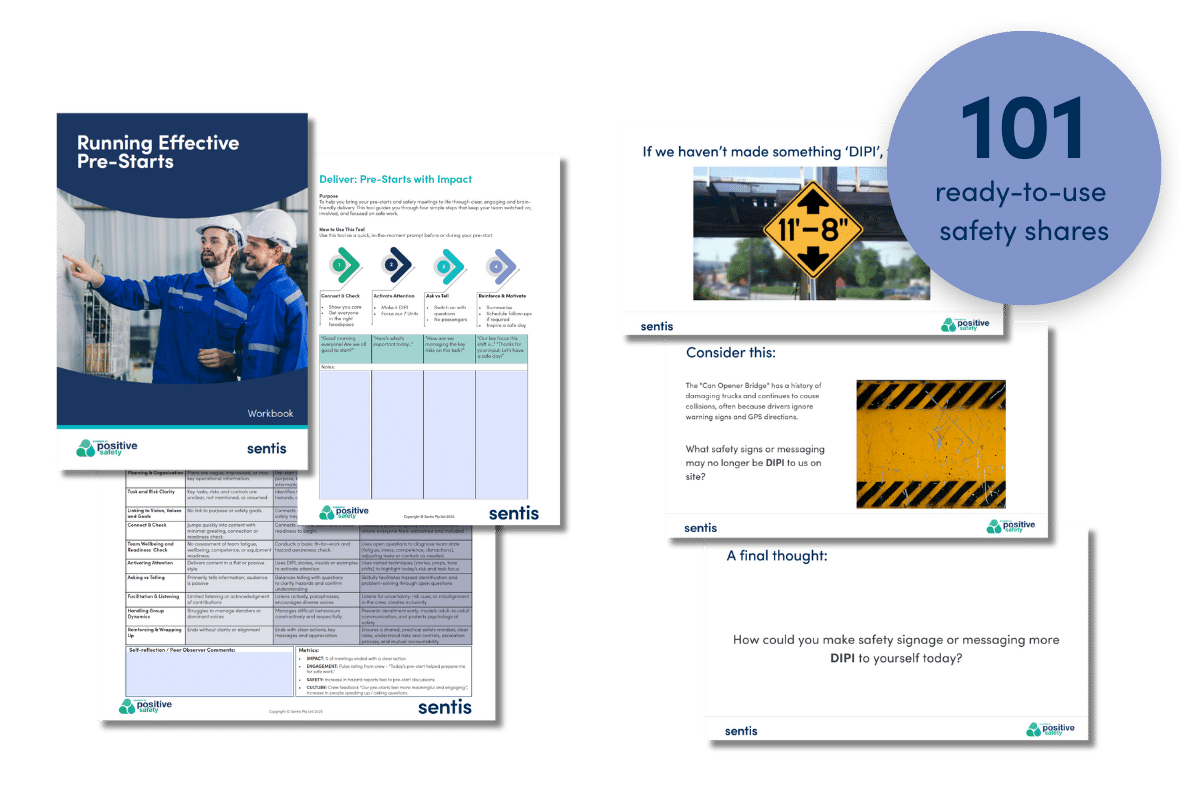 Sentis Safety Message Drive Better Safety Pre-Starts | Sentis